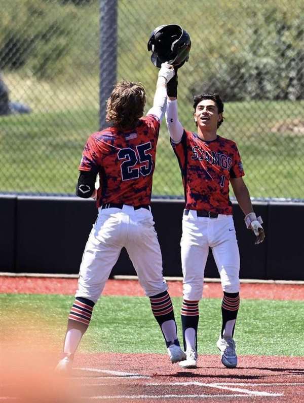 Medford Mustangs 2022 helmet tap celebration