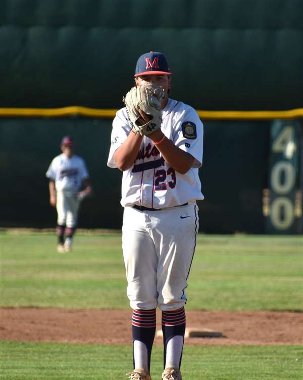 Medford Mustangs 2025 pitcher on mound