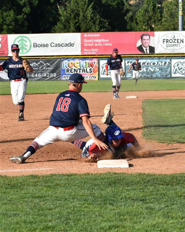 Medford Mustangs 2025 tag play at base