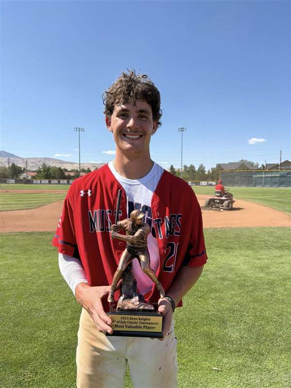 Medford Mustangs 2025 tournament MVP trophy